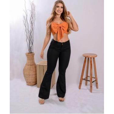 Imagem de Calça Preta Boca de Sino Jeans - Modavenida