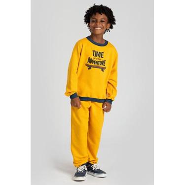 Imagem de Conjunto Infantil de Moletom Mostarda Time Adventure - Vida Costeira O
