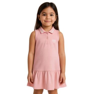 Imagem de Vestido Infantil em Malhão com Gola Retrô Trick Nick Meninas, Rosa, 12