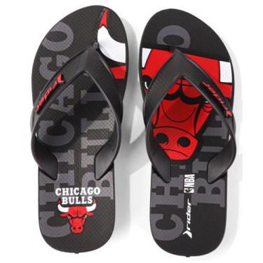 Imagem de Chinelo Grendene Rider Street Bold NBA 11585, Preto vermelho, 390