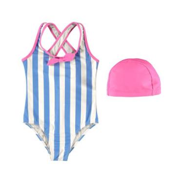 Imagem de Maiô + touca natação - Malwee Kids 95623, Azul, 8