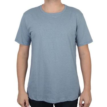 Imagem de Camiseta Masculina Básico.Com Linho Azul Cobalto - 102101, G