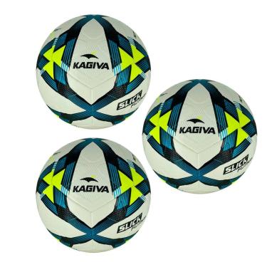 Imagem de Kit com 3 Bolas de Futsal Slick Tecnofusion para Jogo e Treino Verde Kagiva