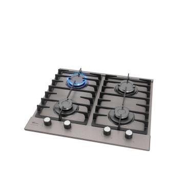 Imagem de Cooktop a Gás Fischer Platinium Prime 4 Bocas Mesa Inox com Trempe Ferro Fundido Inox B...