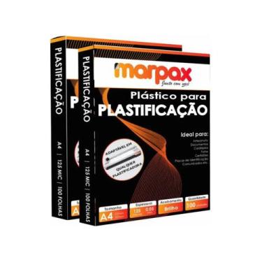 Imagem de Kit 2 Plástico Para Plastificação 200 Folhas Marpax