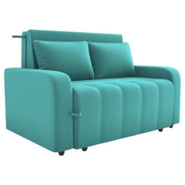 Imagem de Sofa Cama 2 Lugares 138 cm Amora Veludo Deluxe Sofistic Verde Milani S