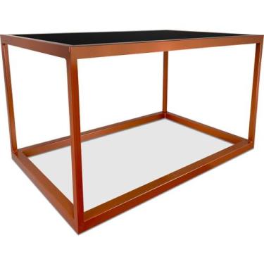 Imagem de Mesa De Centro Goldin Retangular Para Sala Decoração Cobre/Preto - Gen