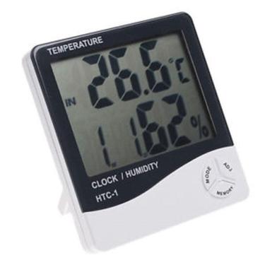 Imagem de Termometro Digital Relogio Medidor Temperatura Umidade Termo Higrometro Despertador