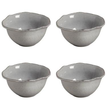 Imagem de Conjunto de Bowls Orgânico Eco Quartzo 4 Peças 670ML Cerâmica Stoneware Cinza Porto Brasil
