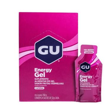 Imagem de GU Energy Gel Caixa com 24 Unidades, Tri Berry com Cafeína