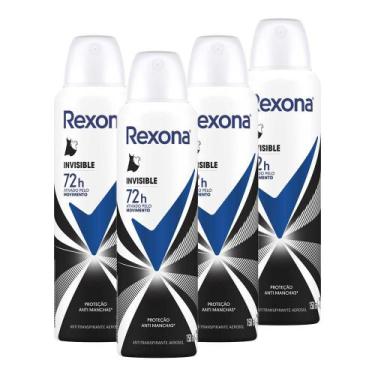 Imagem de Kit 4 Desodorantes Rexona Motionsense Antitranspirante Aerossol Invisi