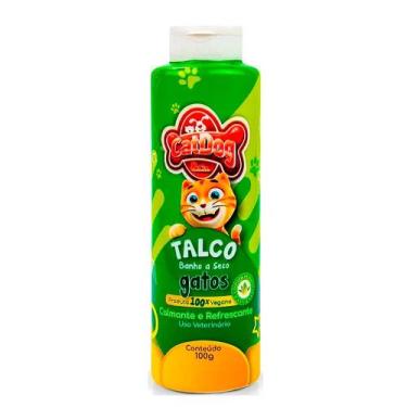 Imagem de Talco Banho a Seco para Gatos 100g CatDog  Higiene, Frescor e Controle