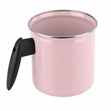 Imagem de Leiteira 1,3l Agata Rosa Bebê Aço Esmaltado Cabo Baquelite Fervedor Me