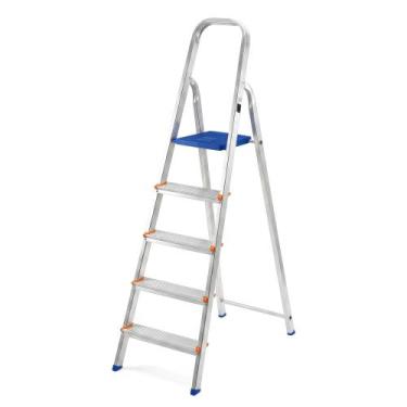 Imagem de Escada de Alumínio Doméstica 5 Degraus Bumper