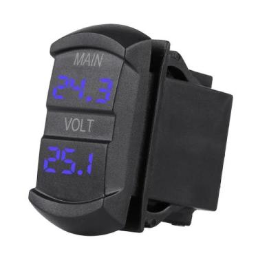 Imagem de Carro DC 10V-60V Azul LED Digital Voltímetro Duplo Universal para Capt