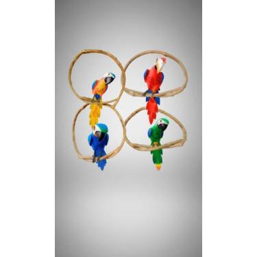 Imagem de Kit 4 Araras Decorativas Naturais 35cm - Congratulations Store