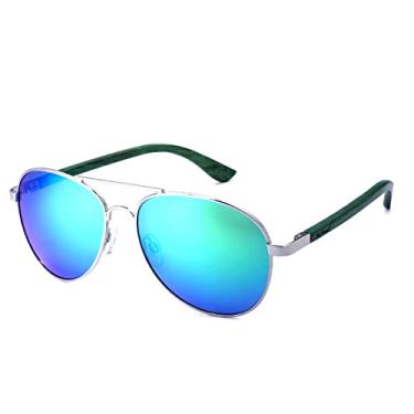 Imagem de Óculos de Sol Retro Estilo Madeira Artesanal HU WOOD Polarizados UV400 GR8001 (2)