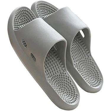 Imagem de Chinelos de massagem chinelos femininos e masculinos chinelos de banho de praia confortáveis ​​chinelos anti-derrapantes para aliviar a dor nos pés.-cinza_40-41