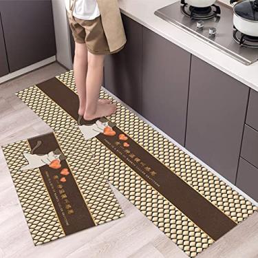 Imagem de jia cool Conjunto de tapetes de cozinha antifadiga 1 peça tapetes de cozinha antiderrapante 40 x 60 cm acolchoado confortável tapete de pé à prova d'água tapete de cozinha