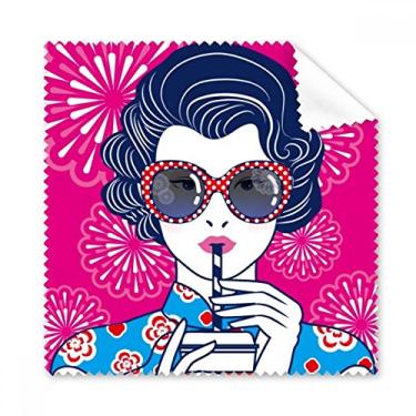 Imagem de Pano de limpeza de óculos feminino vermelho da Cultura chinesa limpador de óculos 5 peças