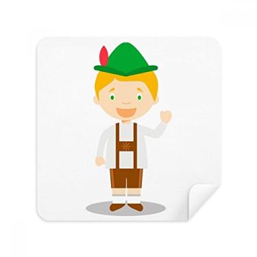 Imagem de Tecido de camurça com estampa de desenho da Alemanha, verde, marrom, 2 unidades