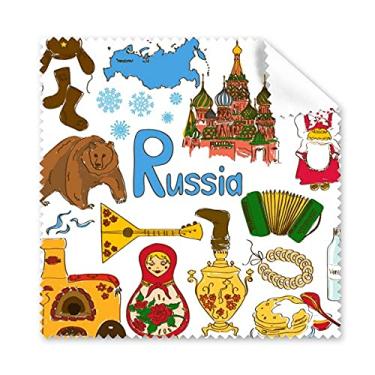 Imagem de Rússia Landscap Animais Bandeira Nacional Pano de Limpeza de Tela de Telefone Limpador de Óculos 5 peças