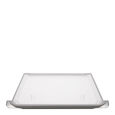 Imagem de Bandeja Servir Retangular Com Tampa 15x30 Branca em Policarbonato Linha Profissional Cook VEM