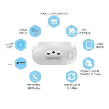 Imagem de Tomada Inteligente Smart 10A Wi-Fi Elgin Alexa E Google Home