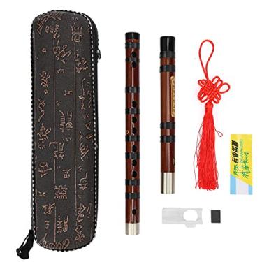 Imagem de Flauta de bambu G‑Key Flauta de bambu Flauta de bambu chinesa refinada Instrumento de letras de vento Kit Dizi com caixa de tecido