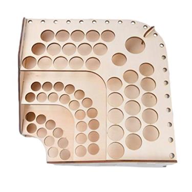 Imagem de YIJU Armazenamento de Suporte Modular de Rack de Cores de Madeira Natural (75 Orifícios, 3