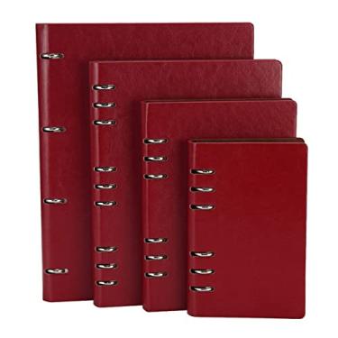 Imagem de A4 A5 A6 B5 livro oco de folhas soltas bloco de notas destacável notebook bloco de notas de livro de folhas soltas, vermelho, B5