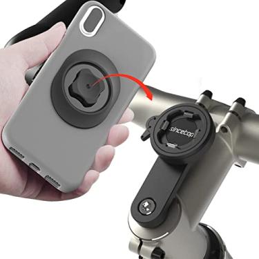 Imagem de sincetop Suporte de telefone para bicicleta, suporte de telefone de mountain bike com adaptador, suporte de telefone de bicicleta de alumínio para bicicleta MTB, haste de bicicleta de estrada, fixação
