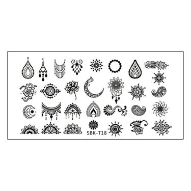 Imagem de Modelo De Carimbo De Unha Diy Impressão De Unhas De Unhas Estamplas De Estampagem Unhas Texture Texture Design Stamp Fool for Manicure Salon Home Halloween Natal