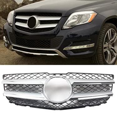Imagem de FINMOKAL Grade de pára-choques frontal cromado preto para Mercedes Benz GLK X204 GLK350 2013-2015