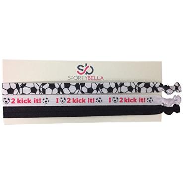 Imagem de Infinity Collection Bandanas de futebol para meninas e mulheres, faixa elástica de futebol antiderrapante, ajustável, acessórios de cabelo esportivos, conjunto de 3 peças