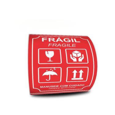 Imagem de Etiquetas Adesivas Frágil Fragile 100X150 - 500 Etiquetas - Adeconex