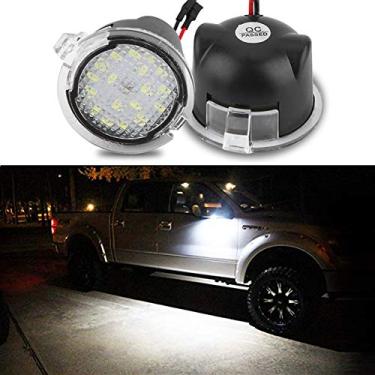 Imagem de Luz de poça totalmente LED lateral sob espelho para Ford F-150 Expedition Explorer Edge Flex Fusion Taurus X Lincoln Mercury espelho indicador de lâmpada de sinal à prova d'água brilhante acessórios de substituição 2 peças branco