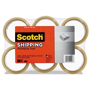 Imagem de 3M Fita Embalagem Scotch 33506, 1-7/8 Polegadas X54,6 Jardas, Núcleo 3 Polegadas, 6/Pk, Claro