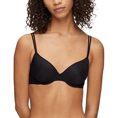 Imagem de Calvin Klein Sutiã feminino transparente Marquisette levemente forrado, Preto, 32B