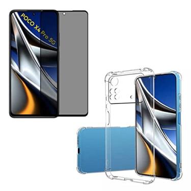 Imagem de Kit Capa Anti Impacto e Película Anti Spy Privacidade Xiaomi Redmi 10C Poco X4 Pro M4 Pro (X4 Pro 5G)