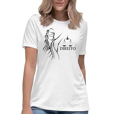 Imagem de Camiseta feminina faculdade de direito camisa advogada Cor:Preto;Tamanho:XG