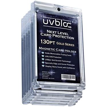 Imagem de UVBLOC Porta-cartões One Touch 130 pt (pacote com 5) Mangas magnéticas para cartões de beisebol para troca de cartões de patch de jérsei grosso Pro Mold capa rígida protetores esportes futebol hóquei basquete futebol Pokemon