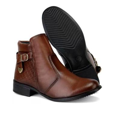 Imagem de Bota Feminino Coturno Cano Curto Salto Baixo Ankle Boot Star - Dona Be