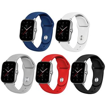 Imagem de Pulseira para Smartwatch Xiaomi Amazfit Bip - GTR - GTS - Bip U (Azul, Branco, Cinza, Vermelho, Preto) Kit com 5 Unidades 20mm