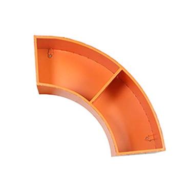 Imagem de KIZQYN Estante de livros estilo industrial estante de parede rack de armazenamento decorativo criativo curvo estante de exibição para sala de estar quarto escritório estante de 70,6 cm (cor: linho)