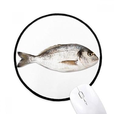 Imagem de DIYthinker Tapete de rato vermelho para atividade de peixe do oceano para mesa de escritório tapete redondo para computador