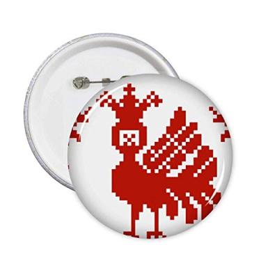 Imagem de Mosaico vermelho árvores animais alfinetes Rússia emblema botão decoração acessório 5 peças