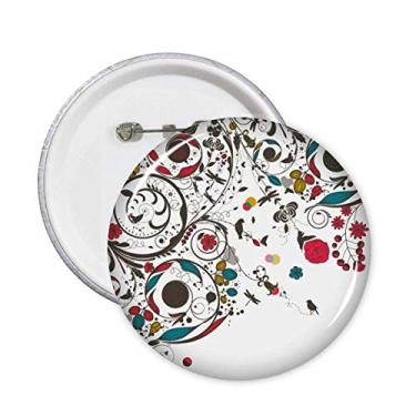 Imagem de Ilustração de arte moderna flores plantas alfinetes emblema botão decoração acessório 5 peças