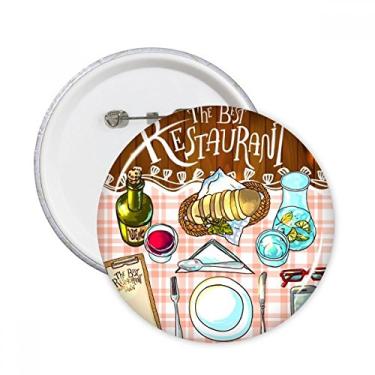 Imagem de The Best Restaurant Wine Lemonade Alfinetes redondos emblema botão decoração acessório 5 peças