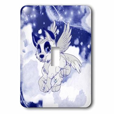 Imagem de 3dRose Lsp_181740_1 a Cute Wolf Flying Over The Clouds and The Stars Shine Light Switch Cover